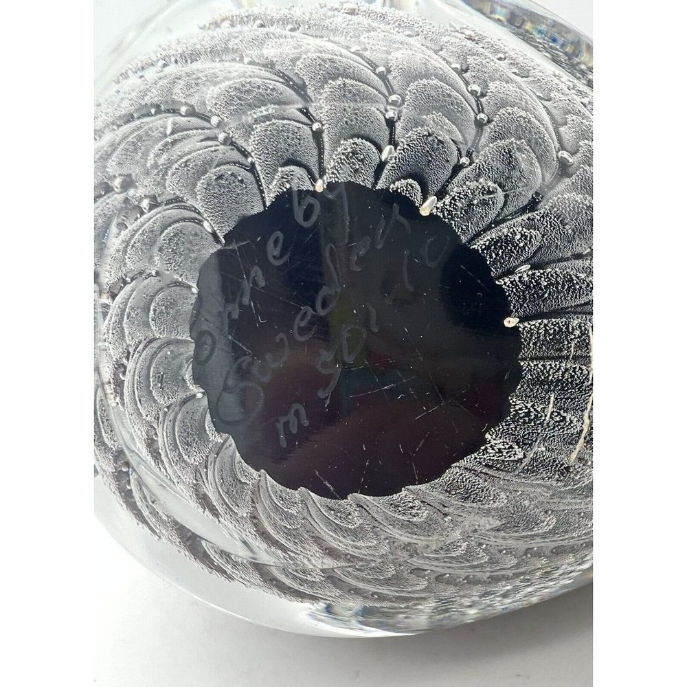 Marcolin Art Glass Duck Bird Paperweight Figurine Signed Ronneby Sweden M501-10 - Picture 8 of 8
